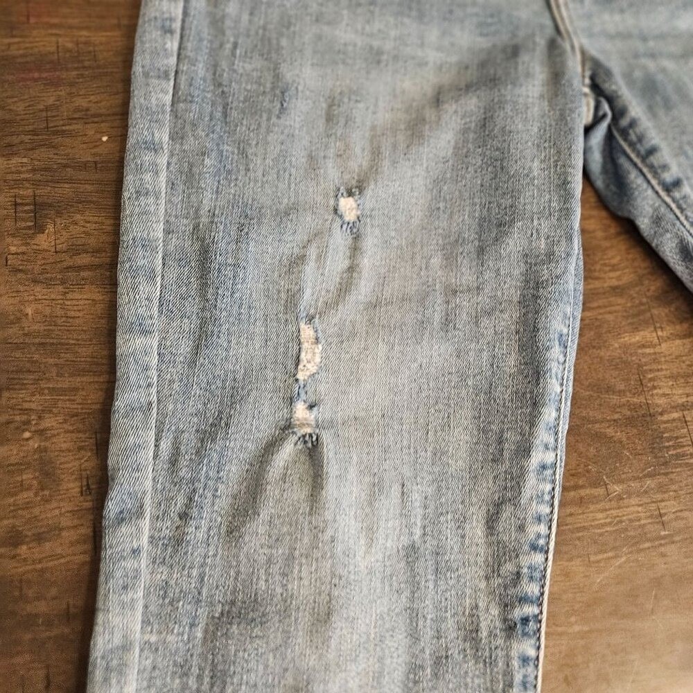 Eunina Clara High‎ Rise Skinny Crop Jeans Size 7 Distressed Light Wash - Picture 8 of 9